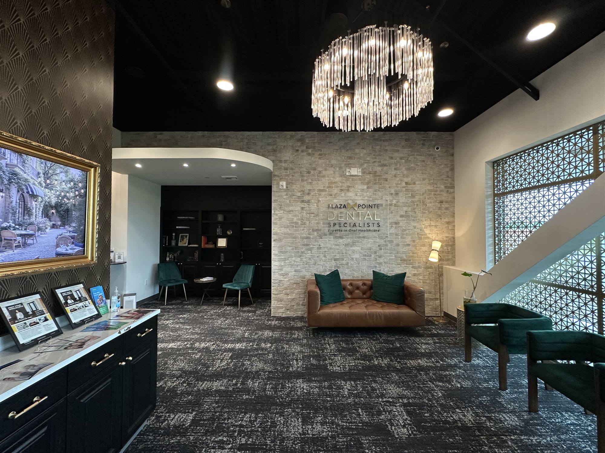 Reception area at Plaza Pointe Dental Specialists